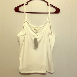 NWT white tank top with cross pattern